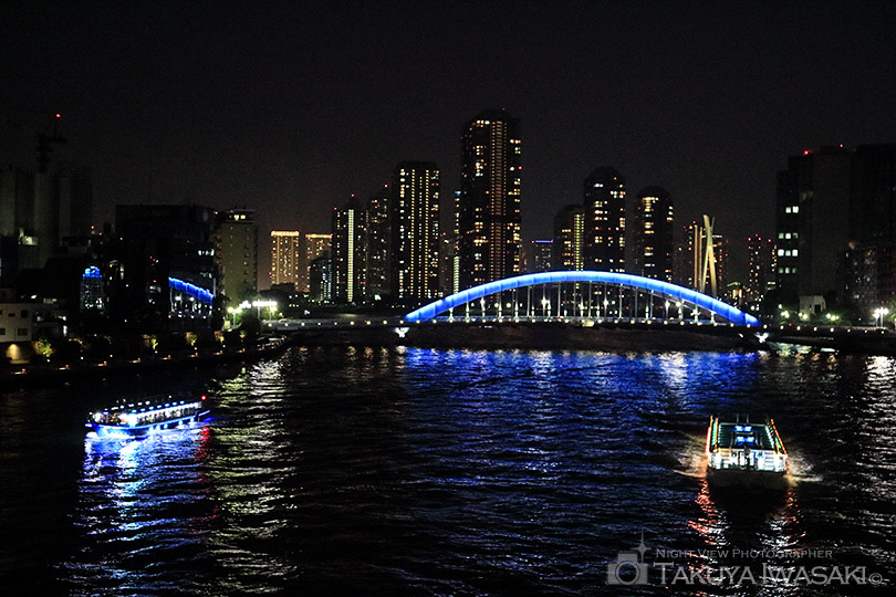 屋形船と永代橋