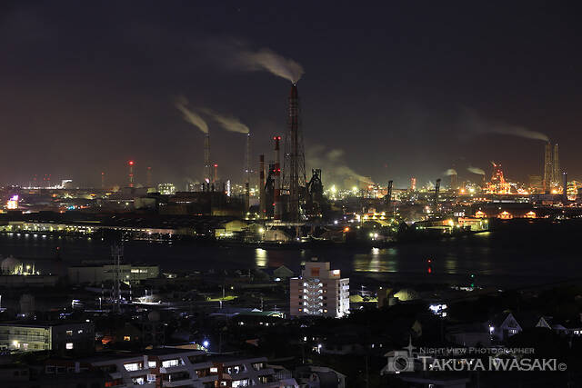 富野台から撮影した工場夜景の画像