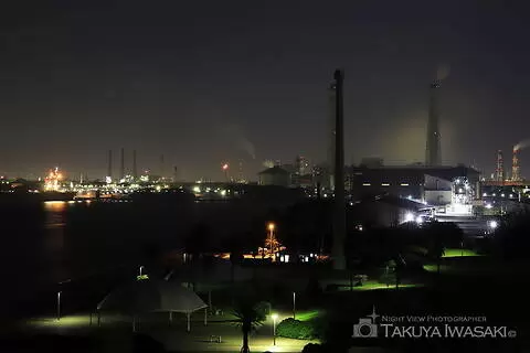 袖ヶ浦海浜公園の工場夜景夜景スポット写真（1）class=