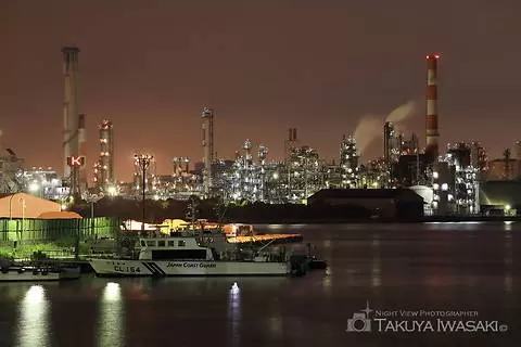 千鳥橋の工場夜景夜景スポット写真（1）class=