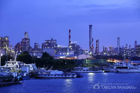 千鳥橋の工場夜景夜景スポット写真（2）class=