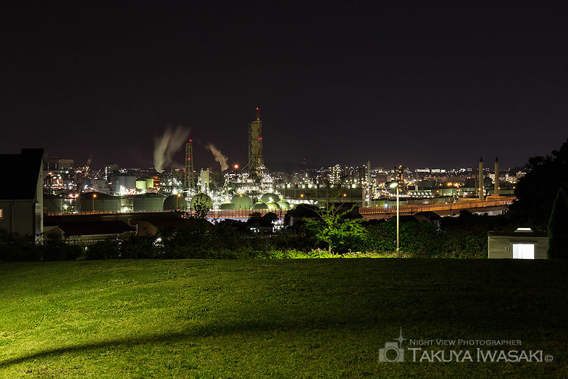 本牧山頂公園 本牧荒井西口の工場夜景夜景スポット写真（4）