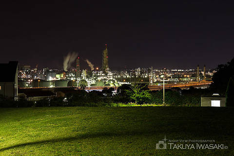 本牧山頂公園 本牧荒井西口の工場夜景夜景スポット写真（4）class=
