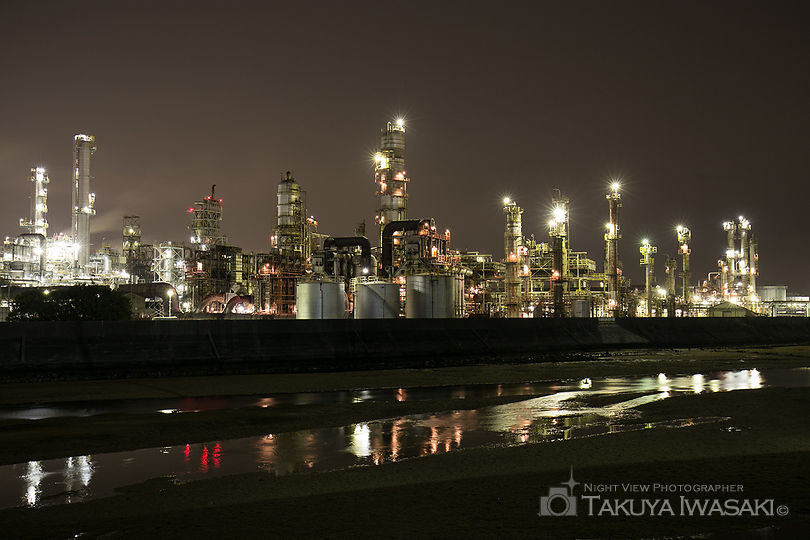 大正橋の工場夜景夜景スポット写真（1）