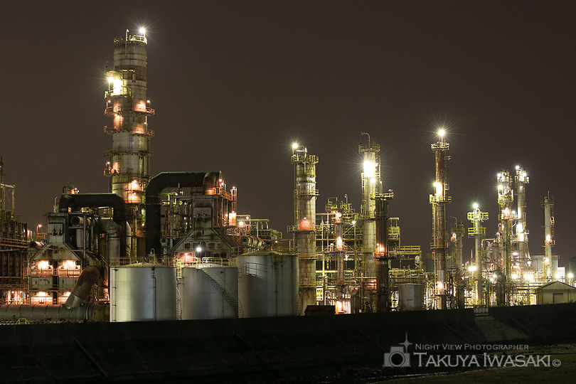 大正橋の工場夜景夜景スポット写真（2）