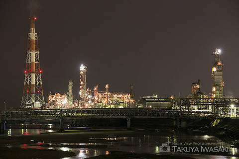 大正橋の工場夜景夜景スポット写真（4）class=
