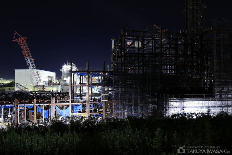 砂山都市緑地の工場夜景夜景スポット写真（1）
