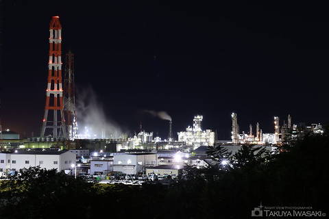 砂山都市緑地の工場夜景夜景スポット写真（3）class=