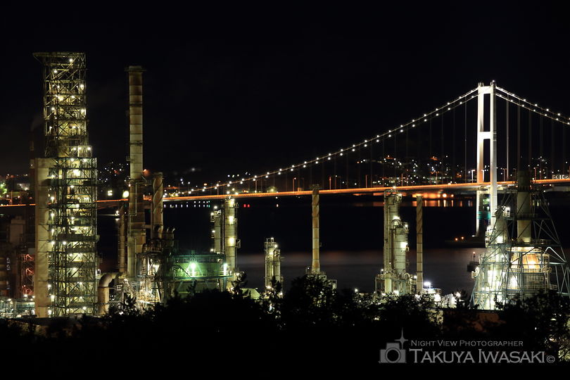 白鳥湾展望台の工場夜景夜景スポット写真（1）