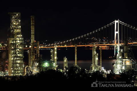 白鳥湾展望台の工場夜景夜景スポット写真（1）class=