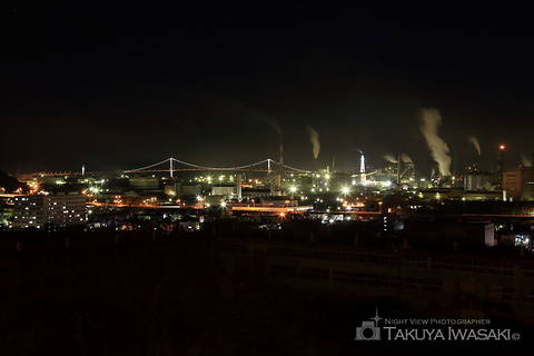 潮見公園展望台の工場夜景夜景スポット写真（1）class=