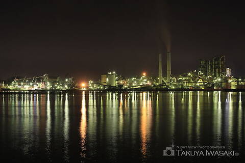 晴海親水公園の工場夜景夜景スポット写真（1）class=