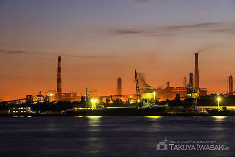 東扇島西公園の工場夜景夜景スポット写真（2）class=