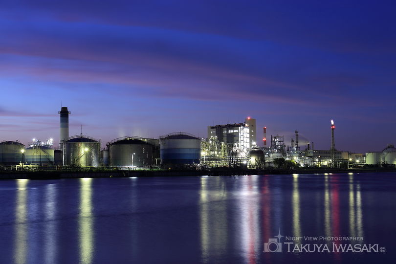 千鳥運河前の工場夜景夜景スポット写真（3）