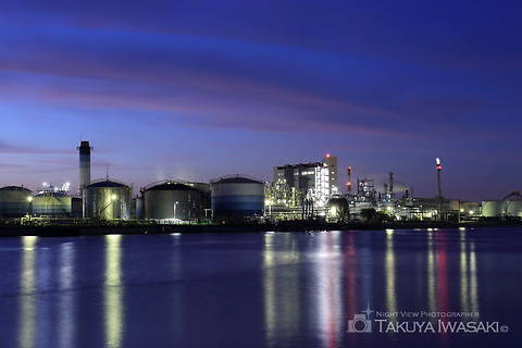 千鳥運河前の工場夜景夜景スポット写真（3）class=