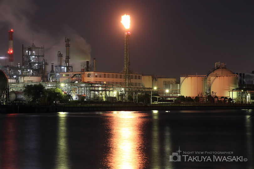 千鳥運河前の工場夜景夜景スポット写真（5）