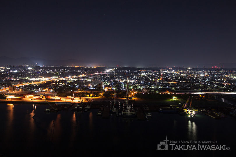 四日市港ポートビルの工場夜景夜景スポット写真（5）