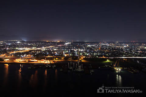 四日市港ポートビルの工場夜景夜景スポット写真（5）class=