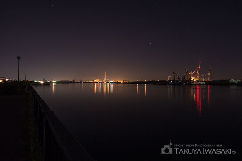 四日市港富双緑地の工場夜景夜景スポット写真（3）