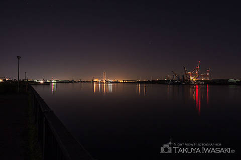 四日市港富双緑地の工場夜景夜景スポット写真（3）class=
