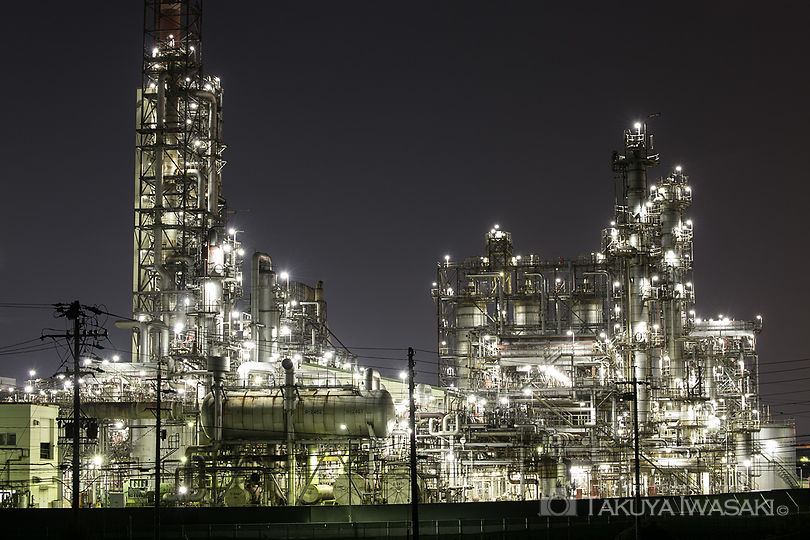 昭和四日市石油南側の工場夜景夜景スポット写真（2）