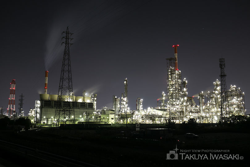 昭和四日市石油南側の工場夜景夜景スポット写真（3）
