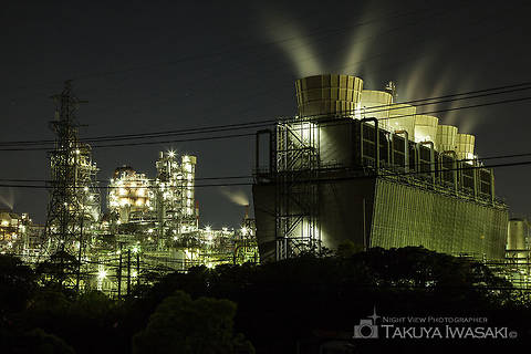 昭和四日市石油南側の工場夜景夜景スポット写真（5）class=