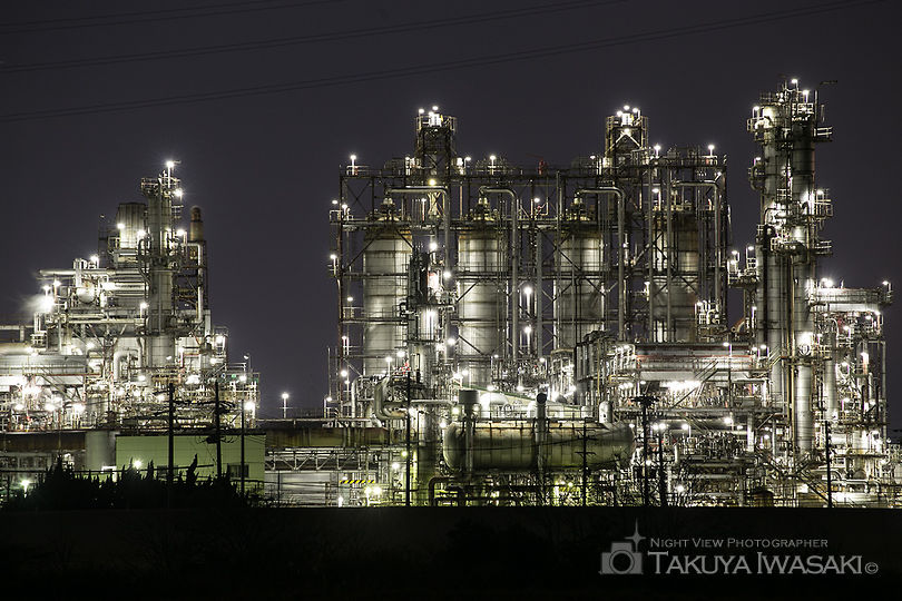 磯津堤防突堤の工場夜景夜景スポット写真（5）