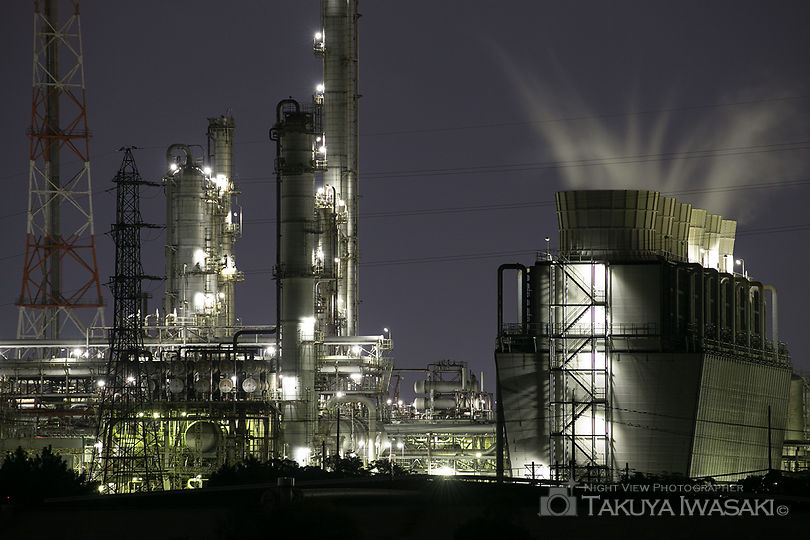 磯津堤防突堤の工場夜景夜景スポット写真（6）