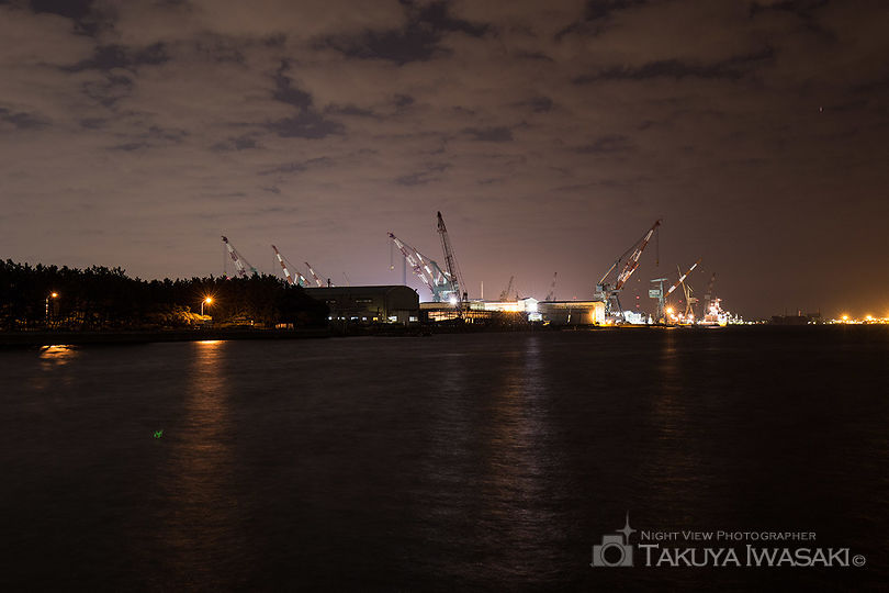 杉田臨海緑地の工場夜景夜景スポット写真（1）