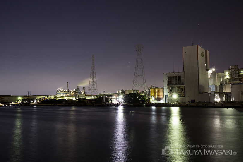 大川緑地の工場夜景夜景スポット写真（3）