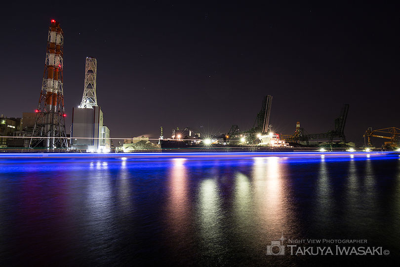 大川緑地の工場夜景夜景スポット写真（4）