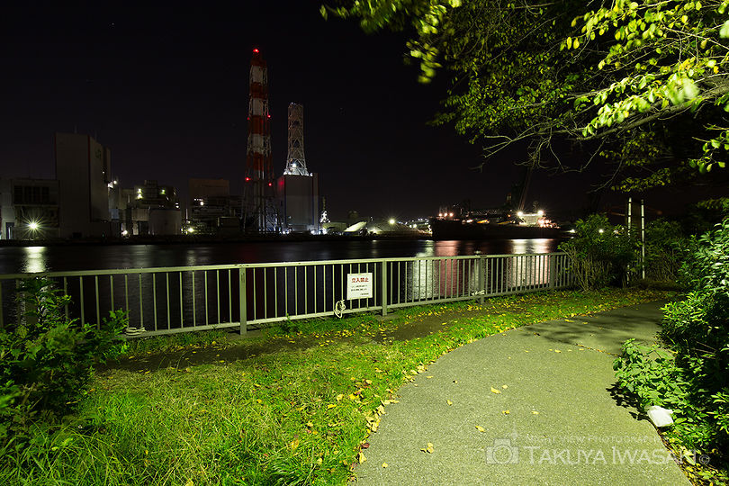 大川緑地の工場夜景夜景スポット写真（5）