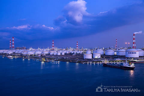 港公園展望塔の工場夜景夜景スポット写真（1）class=