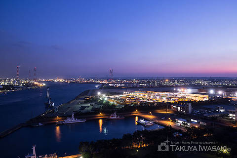 港公園展望塔の工場夜景夜景スポット写真（4）class=