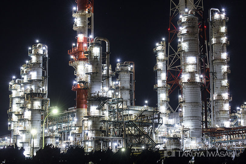 鹿島石油 東門前付近の工場夜景夜景スポット写真（1）