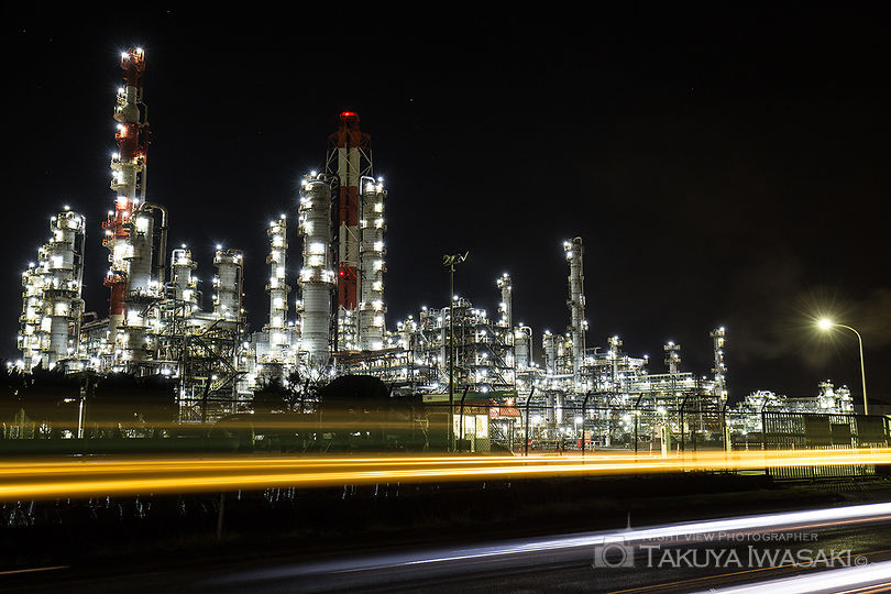 鹿島石油 東門前付近の工場夜景夜景スポット写真（2）