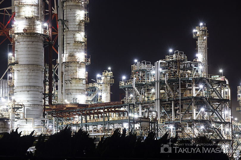 鹿島石油 東門前付近の工場夜景夜景スポット写真（3）