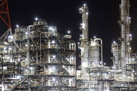 鹿島石油 東門前付近の工場夜景夜景スポット写真（4）class=