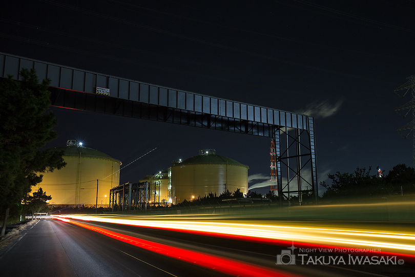 鹿島石油 東門前付近の工場夜景夜景スポット写真（6）