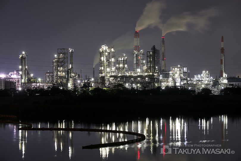 磯津橋の工場夜景夜景スポット写真（1）