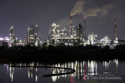 磯津橋の工場夜景夜景スポット写真（1）class=