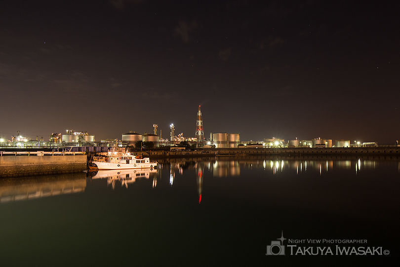 稲葉翁記念公園の工場夜景夜景スポット写真（1）