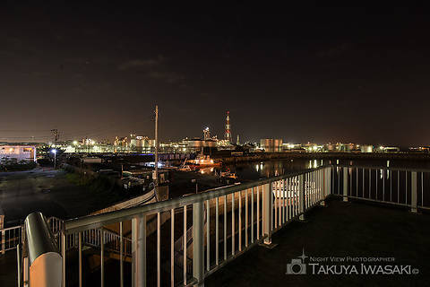 稲葉水門の工場夜景夜景スポット写真（3）class=