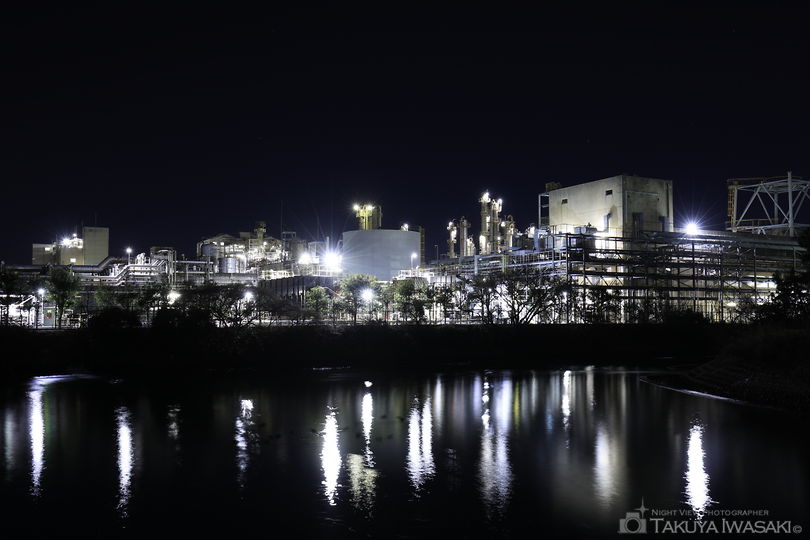 入道樋門公園の工場夜景夜景スポット写真（1）
