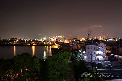 鈴川港公園の工場夜景夜景スポット写真（2）class=