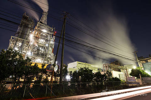日本製紙 富士工場前の工場夜景夜景スポット写真（2）class=