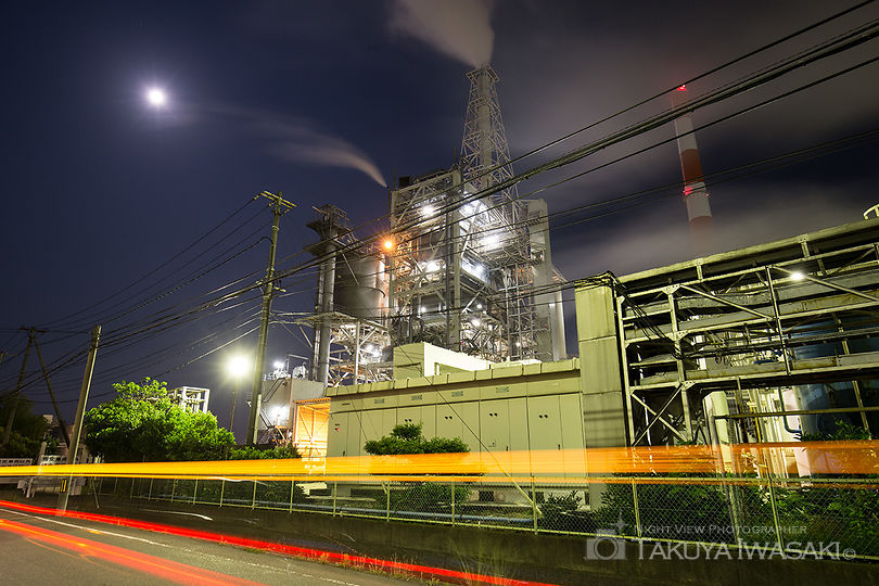 日本製紙 富士工場前の工場夜景夜景スポット写真（3）