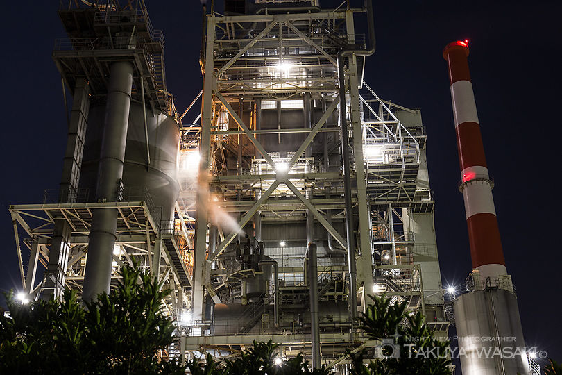 日本製紙 富士工場前の工場夜景夜景スポット写真（4）