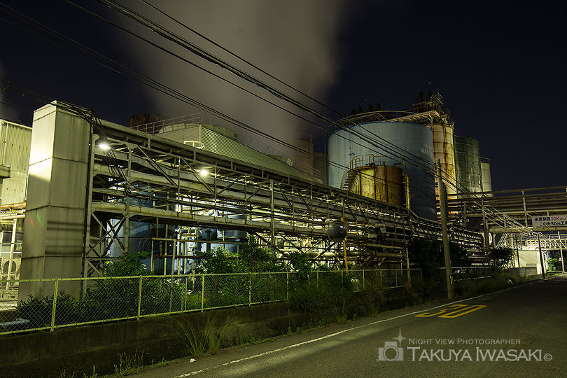 日本製紙 富士工場前の工場夜景夜景スポット写真（6）